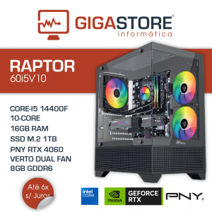 Desktop Gaming RAPTOR-60i5V10 I5 14400F 16GB RAM 1TB SSD W11